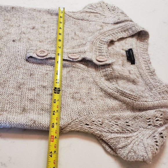 Alpaca Knit Dress size Large crochet button front Neutral bcbg y2k - Picture 14 of 14